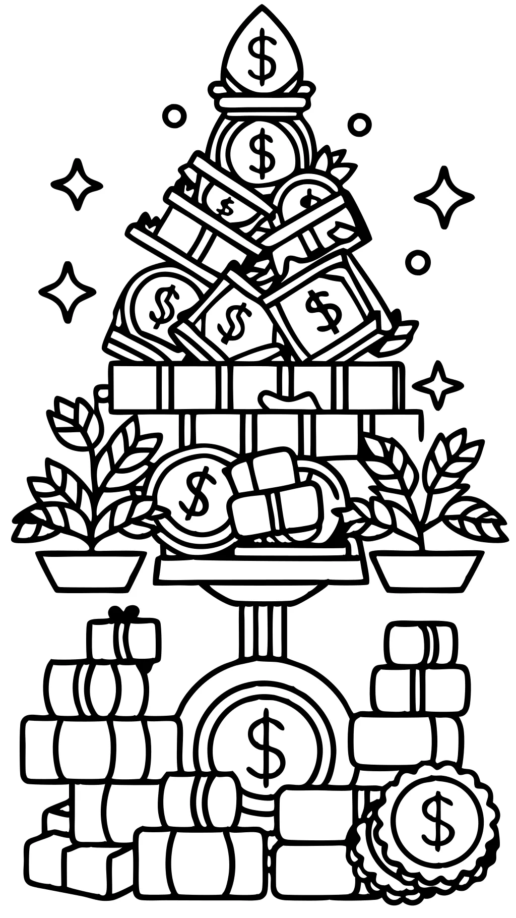 coloring pages of money